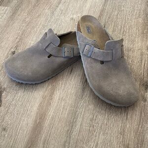 Birkenstock Gray Suede Women's Mules